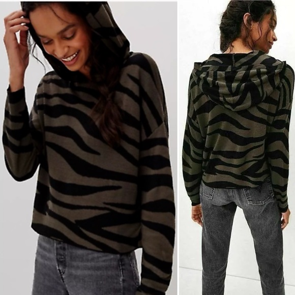 Anthropologie Kasia Zebra hoodie sweater - Picture 6 of 7